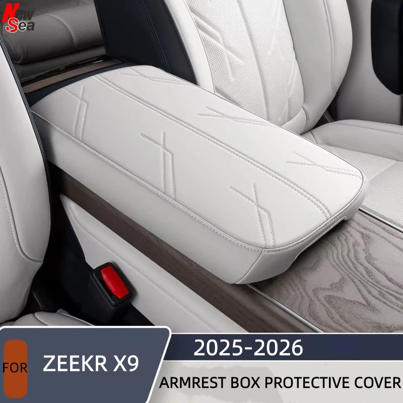 

For Zeekr 9X 2025 2026 Car Armrest Box Protective Cover Central Control Armrest Leather Shrouds Trim Car Interior Accessories