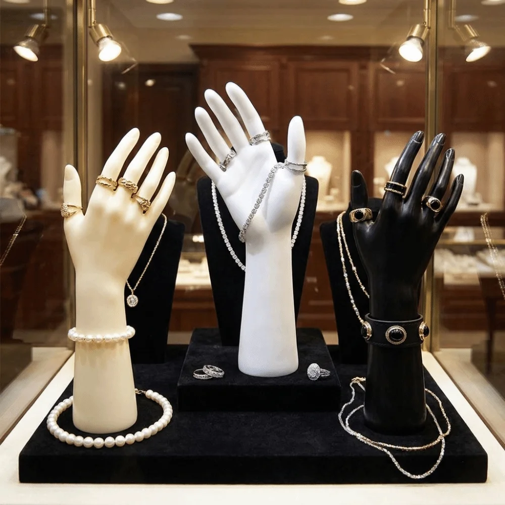 Realistic Mannequin Hand Durable Portable Jewelry Display Holder Convenient Multi-purpose Fake Hand Model Showroom