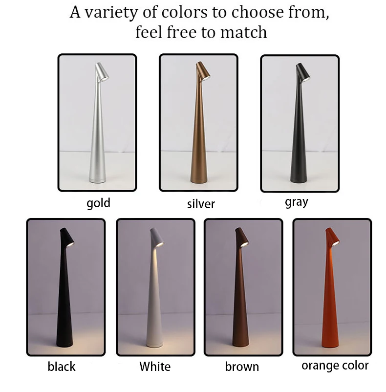 Led Modern Minimalist Rechargeable Reading Lamp, Creative Living Room Study Night Light, Top Touch Switch, Three-Color Dimming, Ambient Desktop Decorative Lamp, Suitable for Bedroom, Study, Etc. Decorative Lighting.