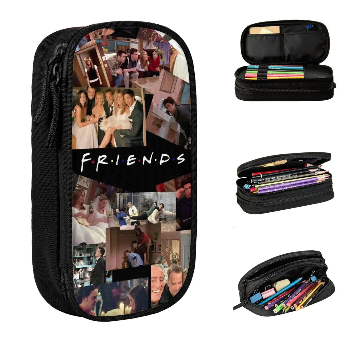 

Lovely Friends TV Show Pencil Cases Pencil Pouch Pen Box for Student Big Capacity Bag Office Zipper Stationery
