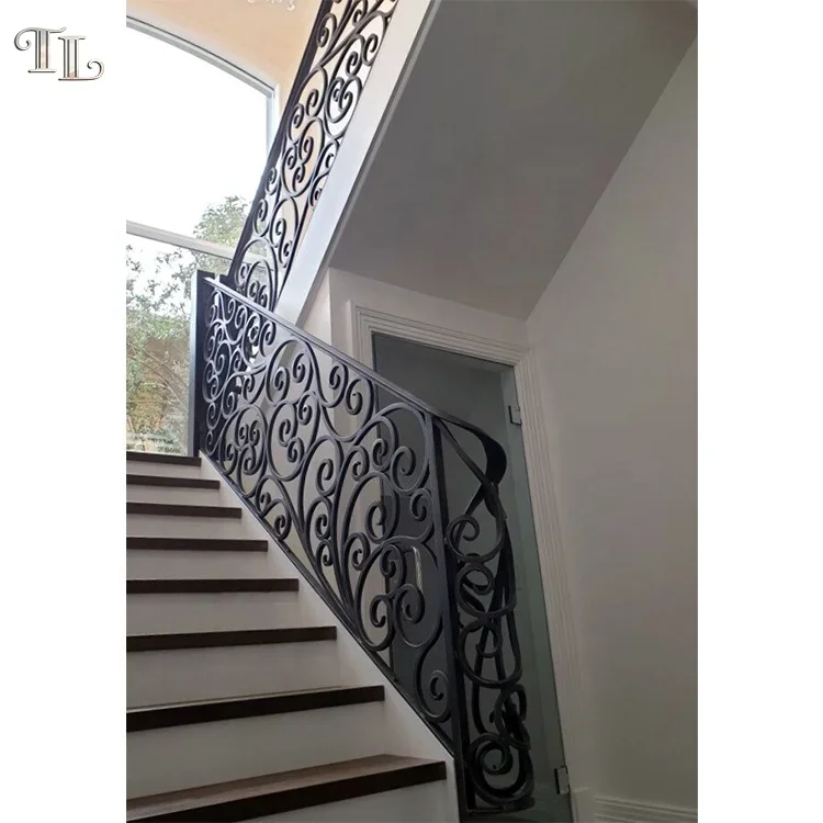 Staircase handrails balustrade metal interior stair handrails prefab wrought iron stair railings