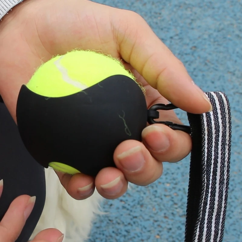 Portable Hands-Free Pet Ball Cover Holder Tennis Ball Holder with Dog Leash Attachment Pet Supplies Fit Standard Tennis Balls