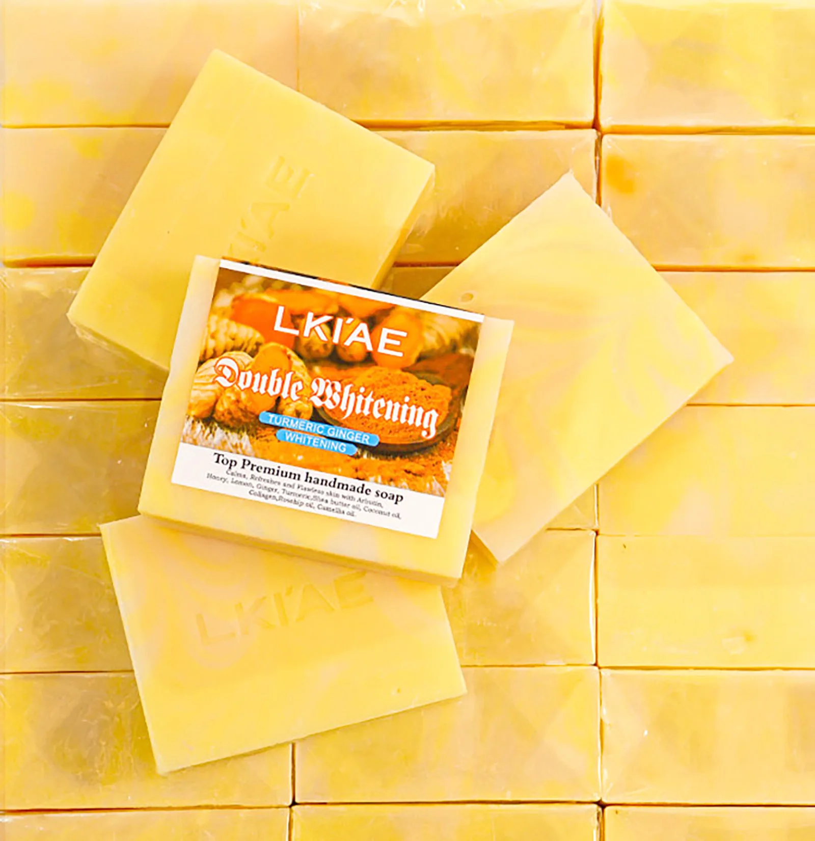 LKIAE 100% Natural Glycerin Vitamin C Prevents Dullness Face Organic Whitening Bar Handmade Soap For The Skin