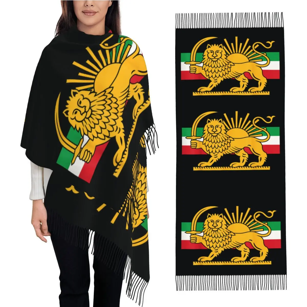 

Keep Warm Scarf Winter Shir O Khorshid Lion And Sun Iran Persia Shawls and Wrap Bufanda Womens Luxury Brand Headwear Scarves