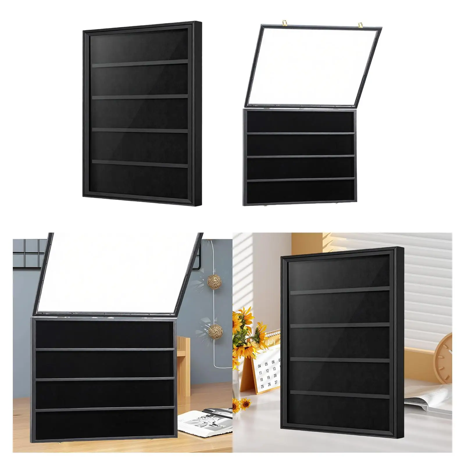 Vitrine de présentation pour cartes de baseball, cadre de présentation, support de rangement verrouillable avec façade en acrylique pour hockey et football