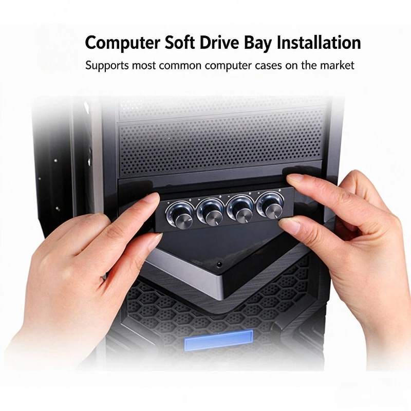 4-channel Cooling Fan Speed Controller with LED, Can Control Up To 4 Sets of PC Computer Fans, GDT Controller and CPU HDD VGA.