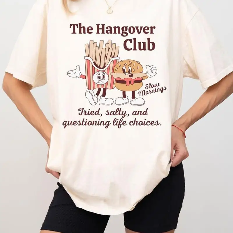 The Hangover Club Burger Fries Graphic T-Shirt