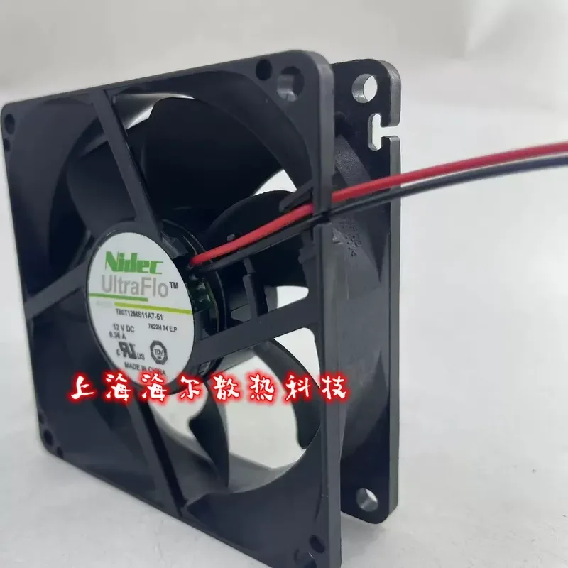 for NIDEC T80T12MS11A7-51 8025 12V 0.36A 2-Wire Cooling Fan Original