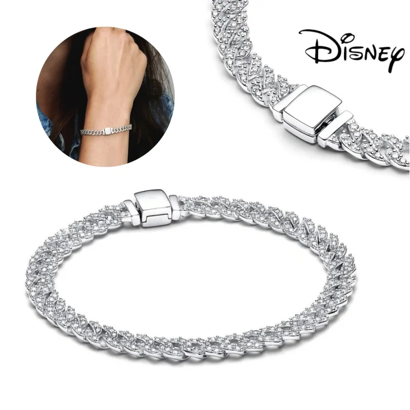 New Disney Timeless Cuban Chain Bracelet Charming Women's Exquisite Jewelry Gift