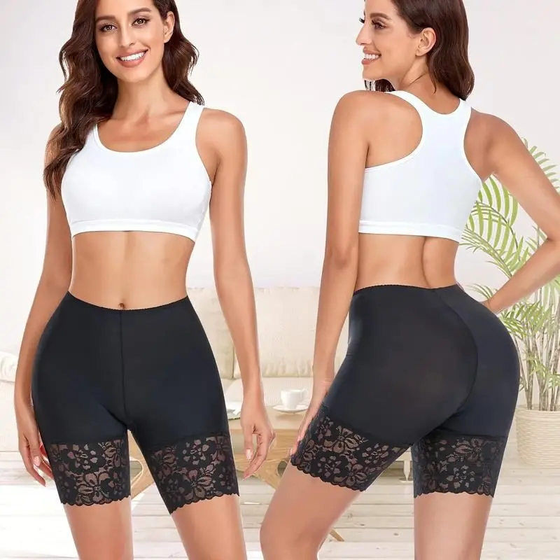 

High Waist apewear Se Pants Women's Lace Trim Wide Tight Fit Tee-quarter Length Base Layer orts