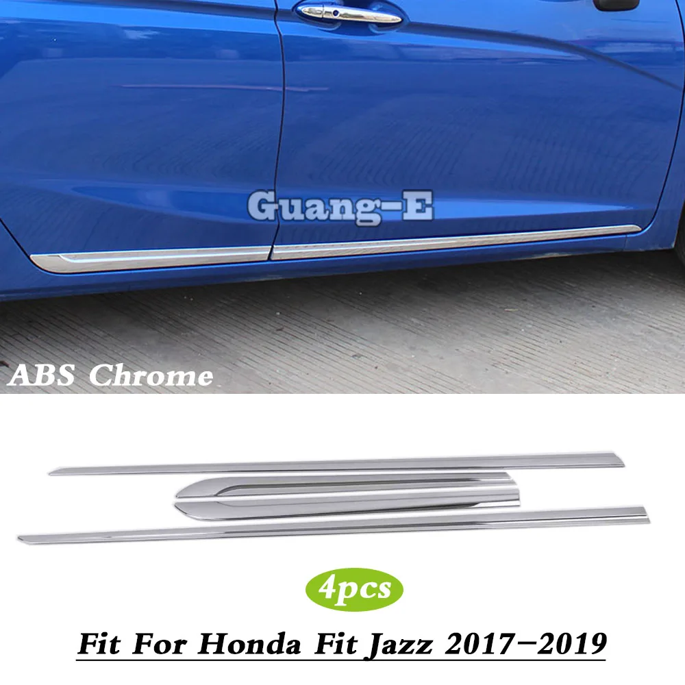 

Car Styling Body Door Trim Strip Molding Stream Panel Bumper Moulding Hoods Parts Frame 4pcs For Honda Fit Jazz 2017 2018 2019