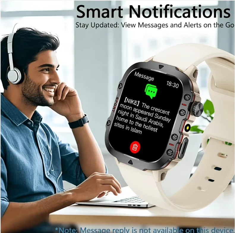 Rugged  Smart Watch for Men, B - Smartwatch Rugged Watches For Men ulasan dan harga
