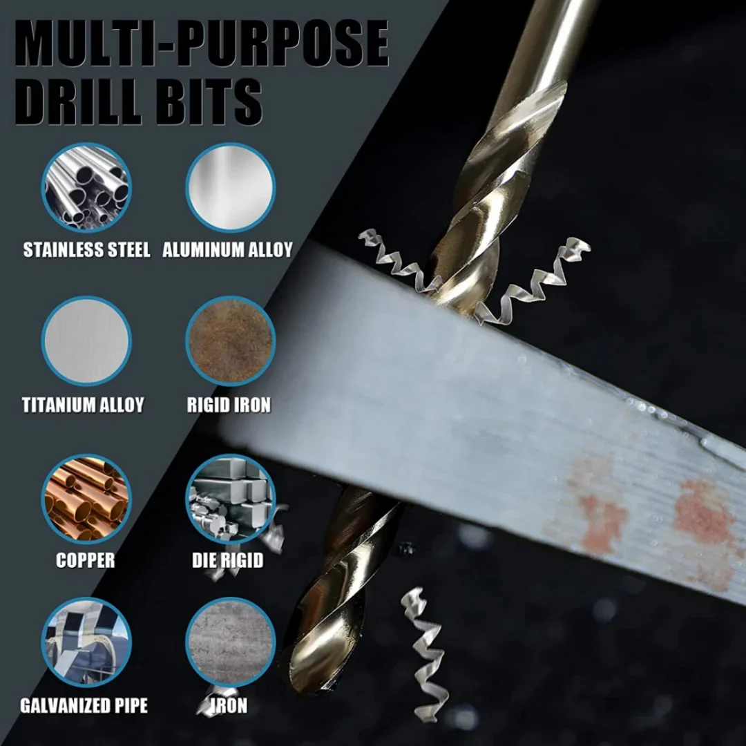 Punte da trapano metriche Set13PCS (3/16 "-1/2") punta per metallo piastrelle di vetro calcestruzzo punte da trapano professionali per muratura carburo di tungsteno