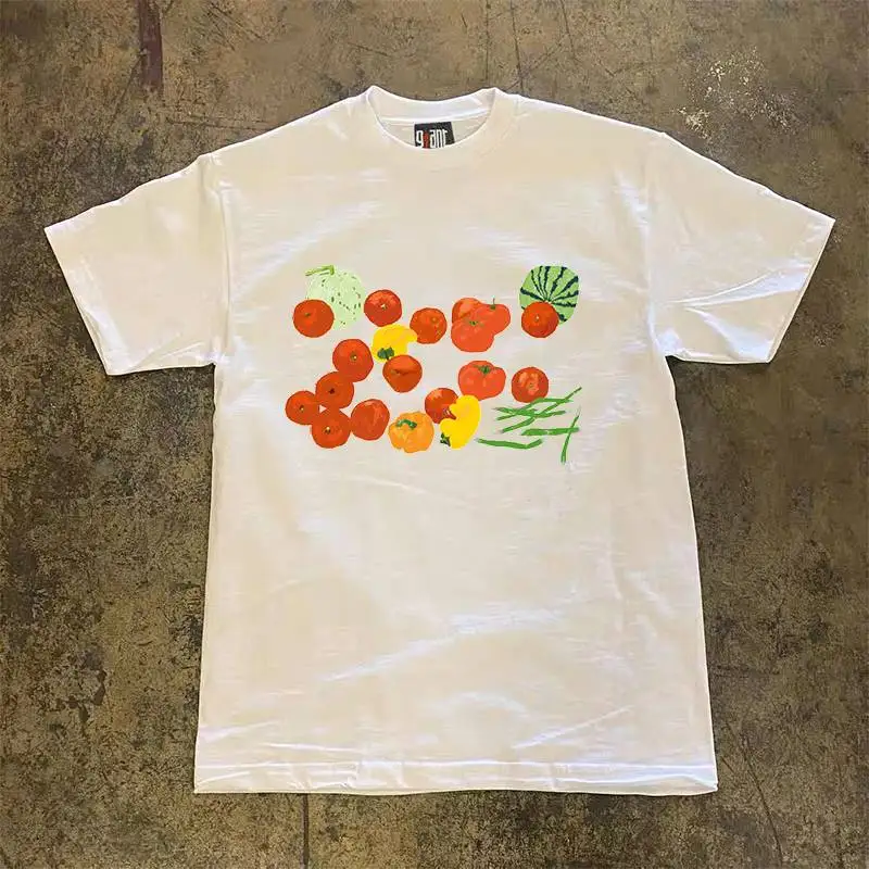 

Fruits and vegetables, short-sleeved T-shirts for students and lovers are loose.