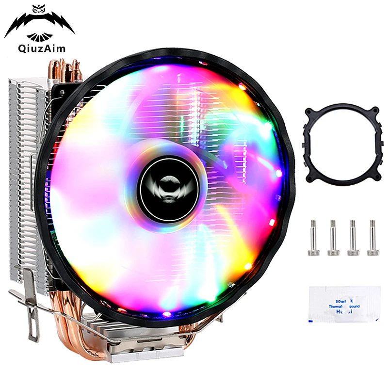 

QiuzAim CPU Processor 4 Heat Pipe Cooler 120mm Fan Air-Cooler Installing LGA2011 x79 x99 e5 2066 PWM Efficient Heat Dissipation