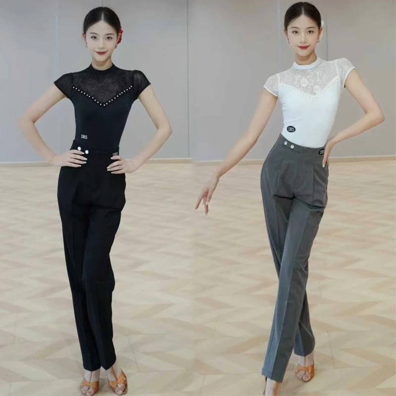 

New Adults Ballroom Dance Clothes For Women'S Latin Dance Training Suit Female Latin Dance Costume Stage Clothing SL15441