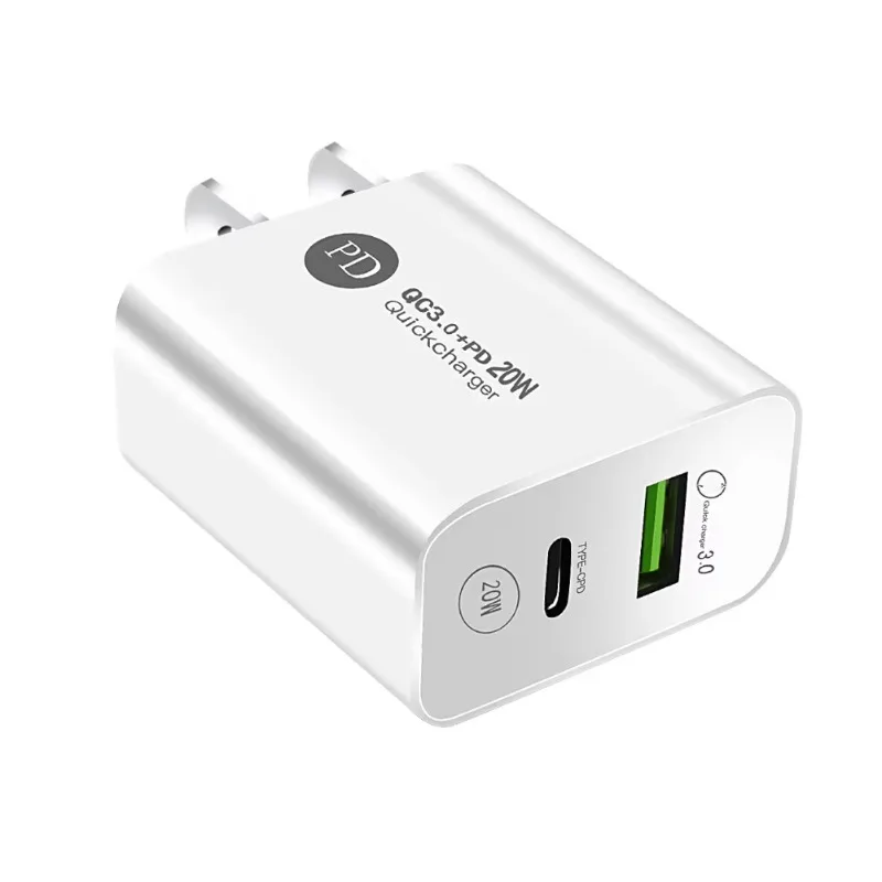 

2 PCS USB+Type-C Multi-port Super Fast Charging Charger Suitable for Apple PD 20W Mobile Phone Universal A+C Charging Head