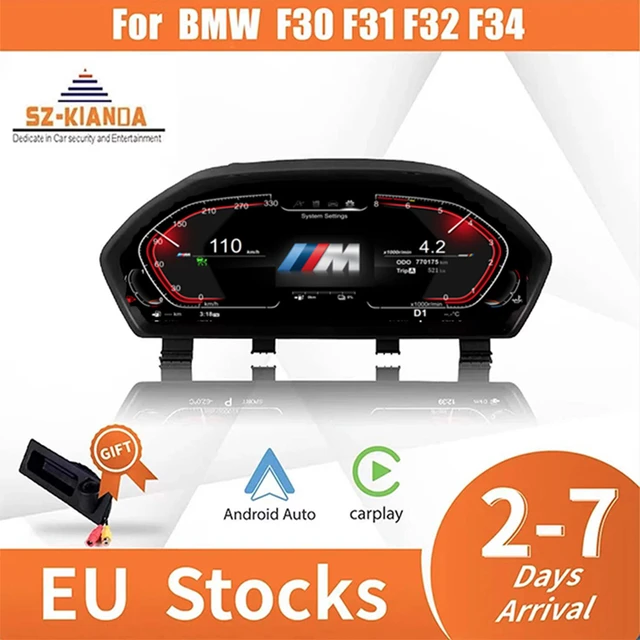 BMW 3,  4シリーズ,f30,f31,f32,f34,f35,f36,cic,nbt用のオリジナルデジタルLCD機器,クラスターパネル,カーボネートスピードメーター,最新,2022用