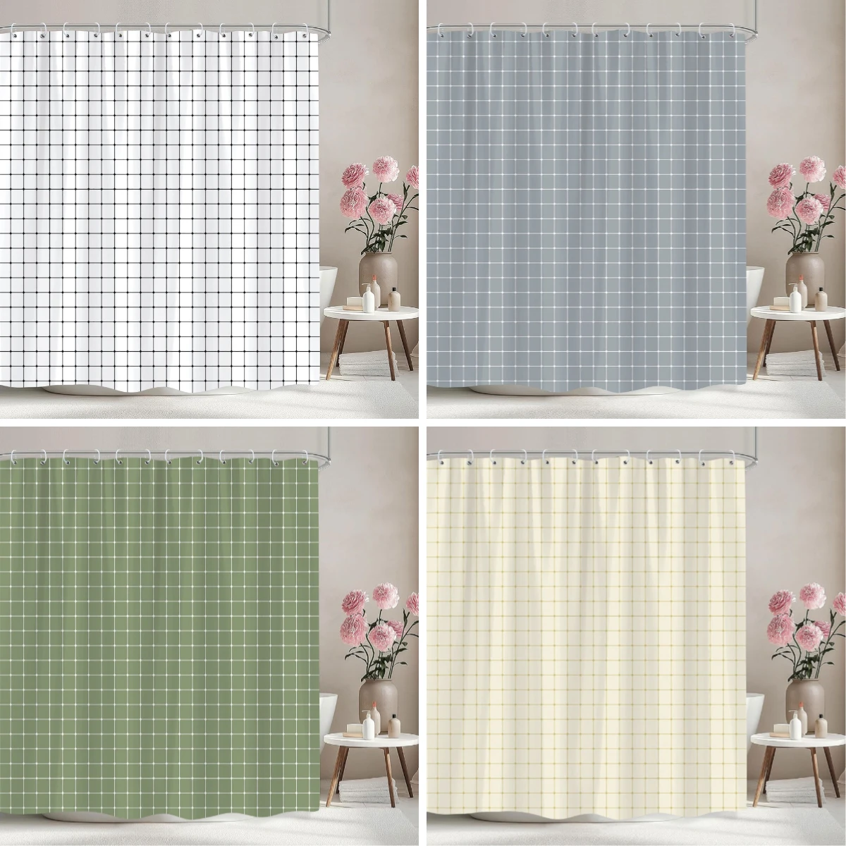 

Solid Colour Chevron Shower Curtain Black White Lines Geometric Shapes Simple Modern Style Polyester Bath Curtain Bathroom Decor