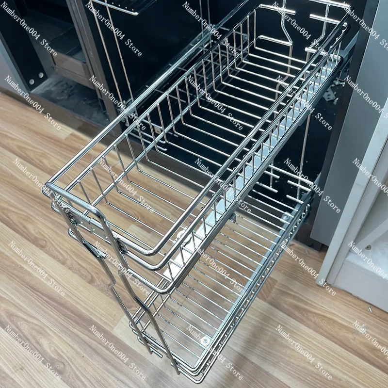 

Southeast Asian Line Drawer Basket Floor Cabinet Narrow Side Storage Basket 150/200/250mm Seasoning Basket