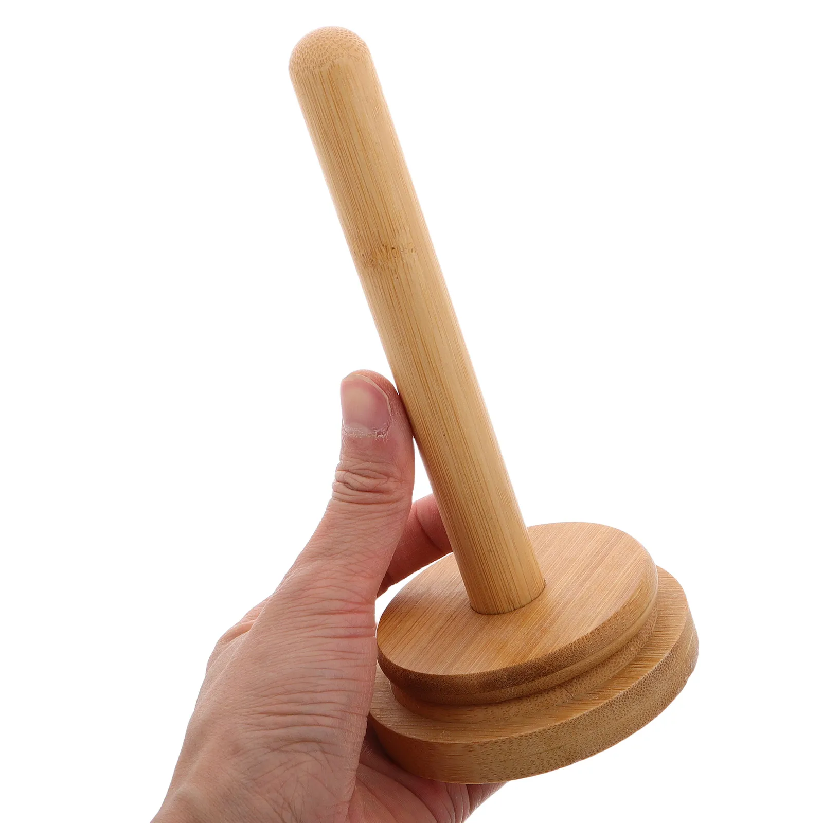Soporte de hilo de madera para carrete de ganchillo, organizador giratorio fuerte, dispensador de almacenamiento, gestión eficiente de hilo de coser