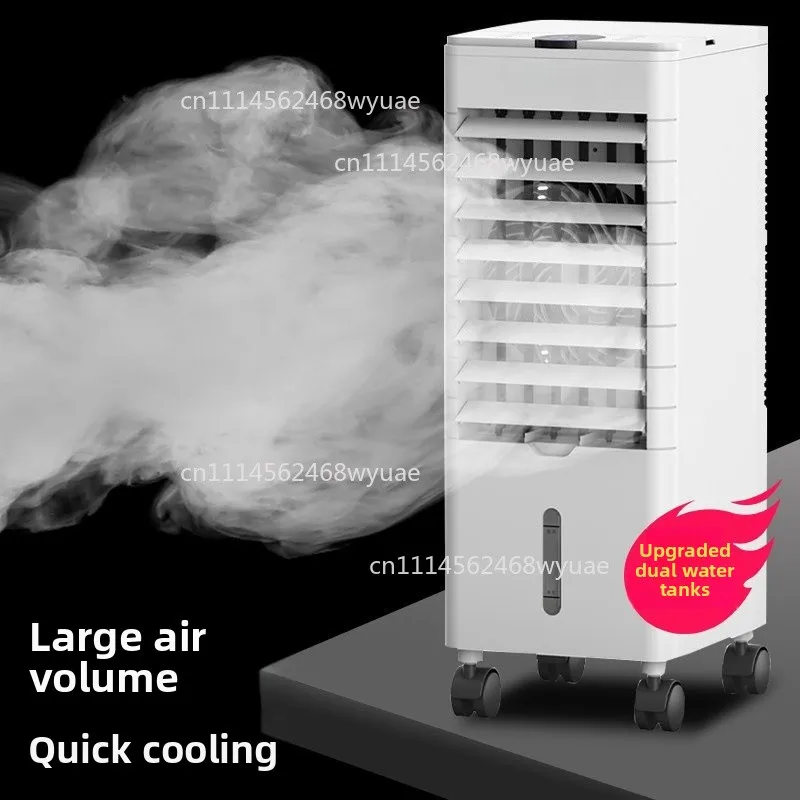 Home Portable Evaporative Air Cooler Remote Water Cooling Fan Mobile Air Conditioner Humidifier with Dual Water Tank
