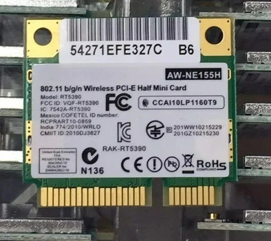Adaptador de tarjeta de red inalámbrica Half Mini PCI-Express para AzureWave AW-NE155H AW-NU168H RT5390