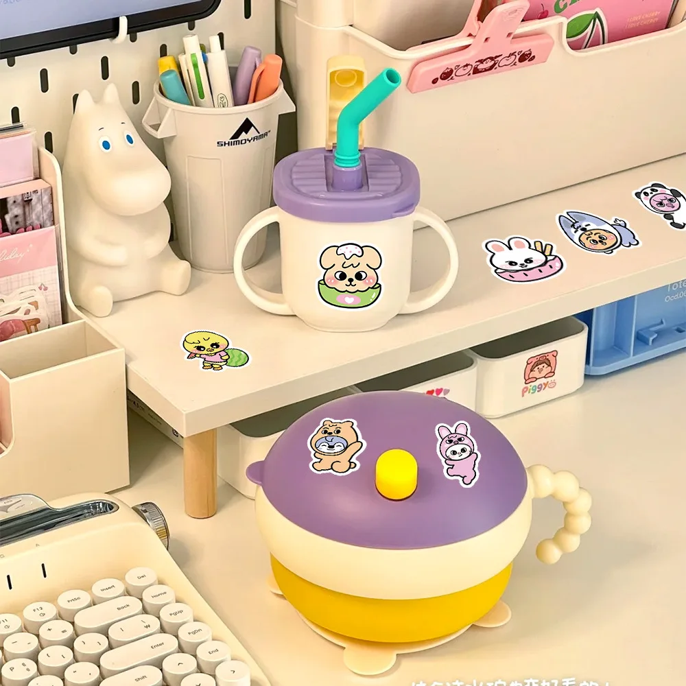 100/200 Piezas de Pegatinas de Dibujos Animados Skzoo, Colección de Pegatinas de Animales, Pegatinas de Stray Kids, Calcomanías para Patinetas, Papelería, Juguete de Pegatinas para Niños