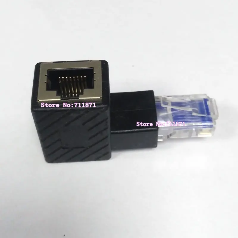 Bend up 90 Degree Right Angle 8P 8Pin Rj45 Connector Adapter upward bend Right angle 8Pin Rj45 Male to Female Adapter Connector