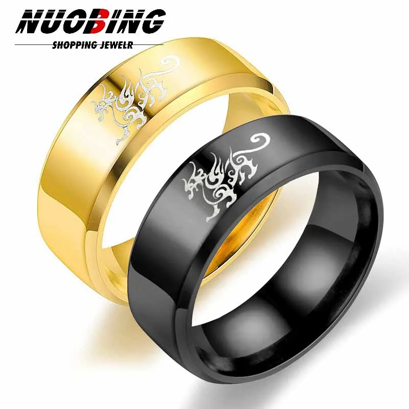 Anime World of Warcraft Monster Fire Kirin Stainless Steel Men's and Women's Rings Animal Role Playing Jewelry Gifts