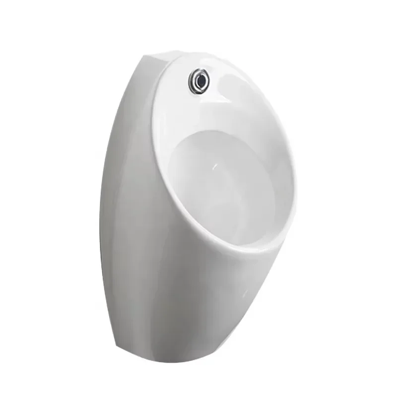 Modern round Porcelain Wall Hung Urinal Sensor Automatic Male Ceramic Urinal with Top Spud for Hotel Water Saving Design