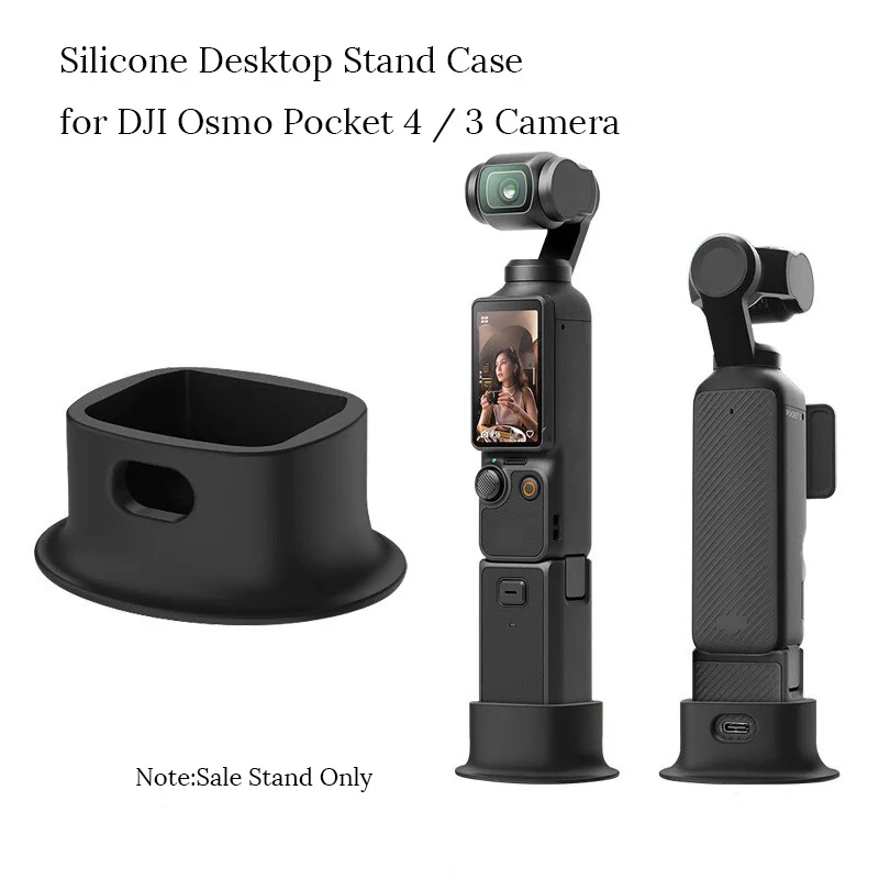 Silicone Desktop Mount for DJI Osmo Pocket 4 / 3 Camera Anti-Slip Stable Stand Base with Charging Cutout Camera Accessory
