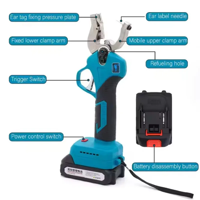 Portable Electric Animal Ear Label Pliers New Condition Farm Equipment Cattle, Sheep and Pig Metal and Plastic Labels