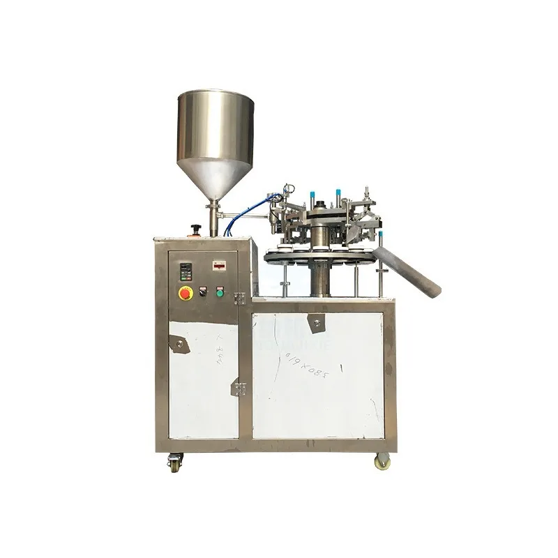 Semi-automatic hand cream ointment aluminum tube filling and folding machine, single-sided folding filling and sealing machine