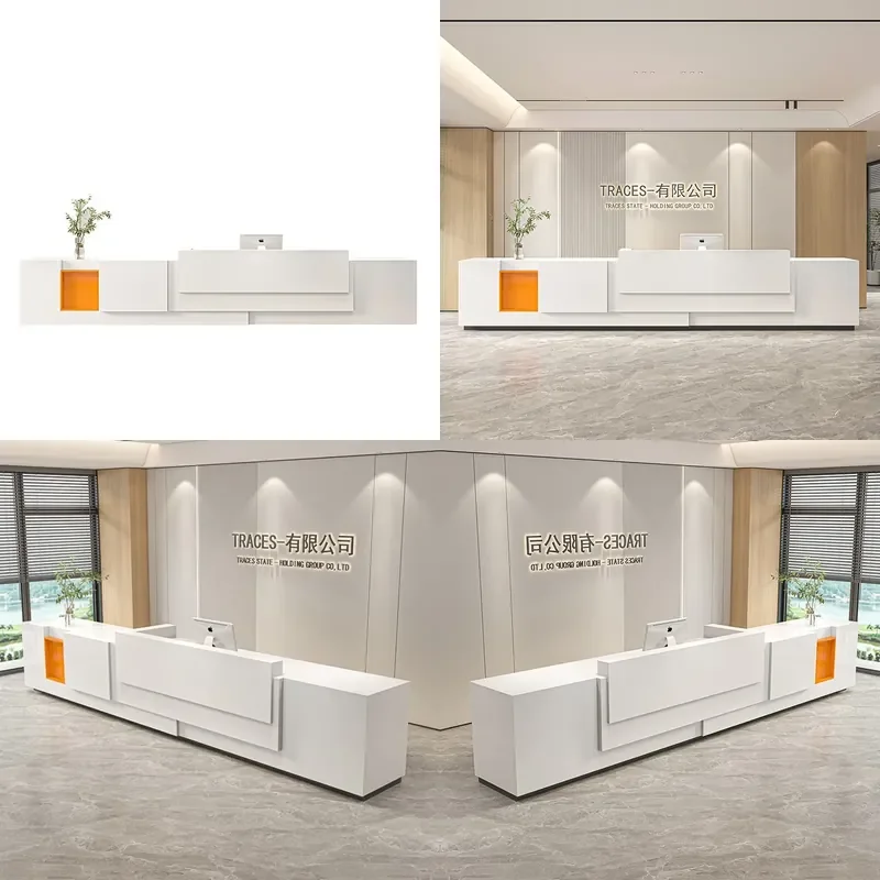 Modern Simple Reception Desk for Hotel Salon Beauty Shop Front Office Counter Checkout Table Paint Bar