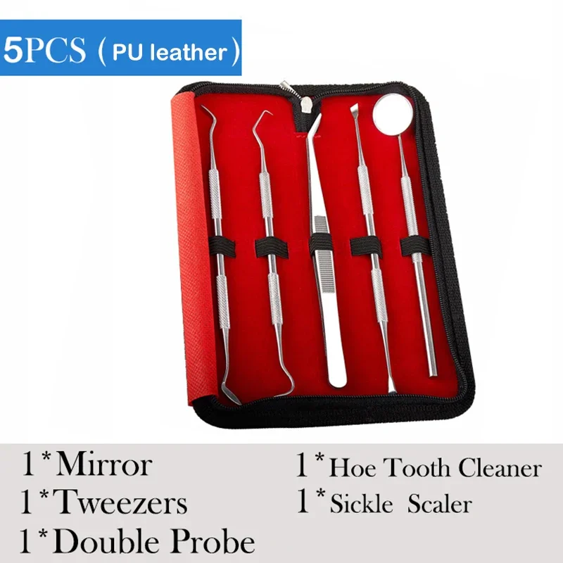 

Dental Hygiene Kit with Sickle Scaler Tartar Scraper for Calculus and Plaque Removal Teeth Cleaning Tool Set