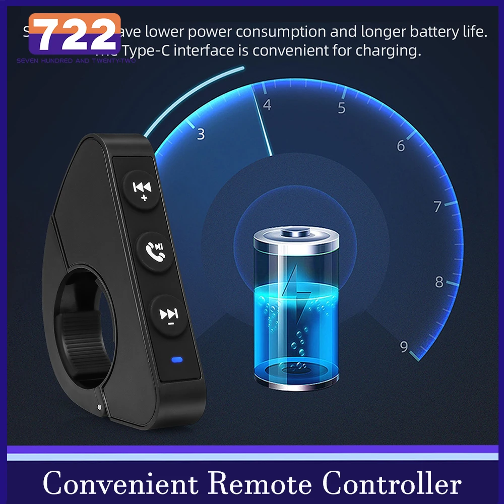 

Bluetooth-compatible Media Remote Controller Handlebar Steering Wheel Car Wireless Button Switching Song Control Answering Calls