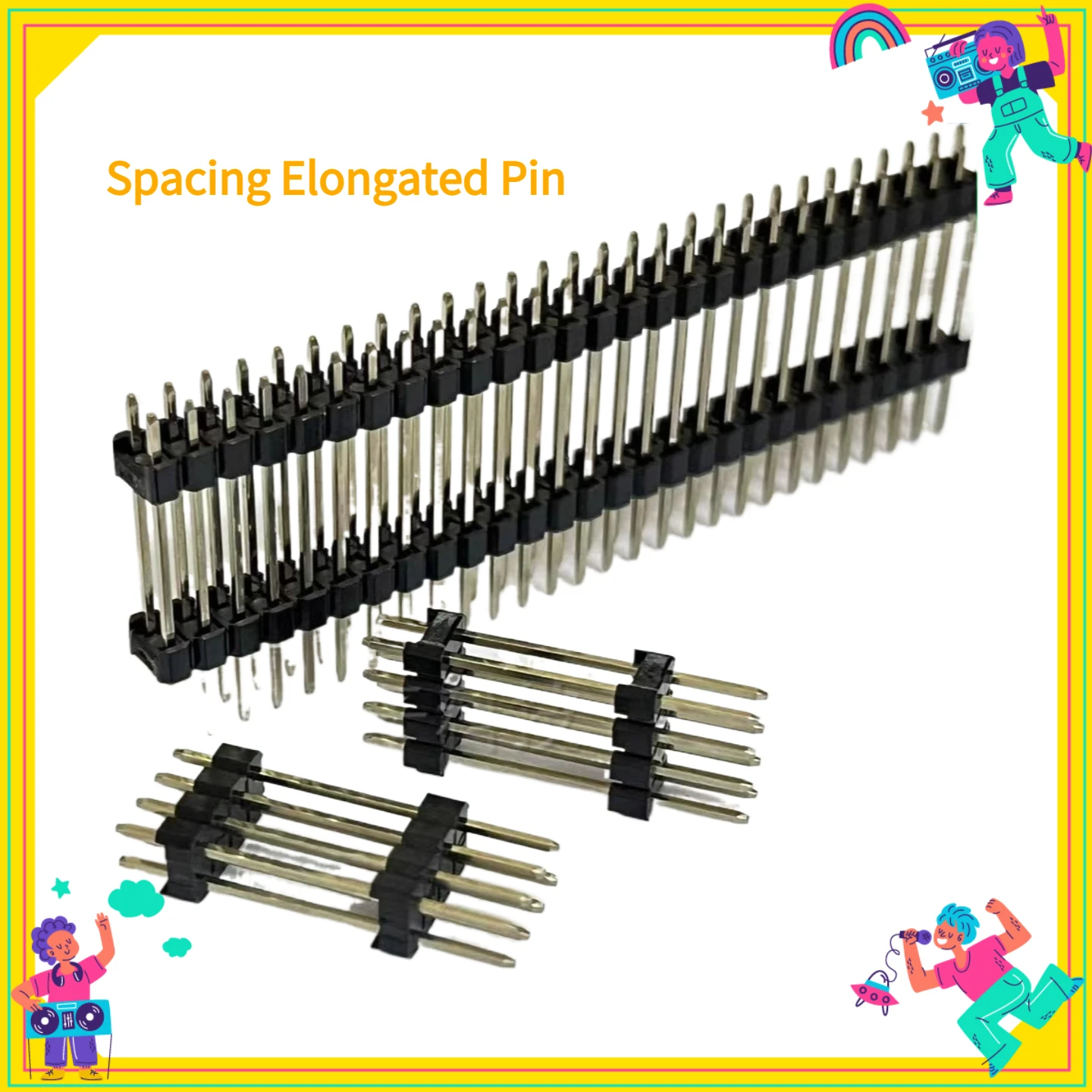 Connector But Plug  2.54mm  Double Row Double Plastic Pin Gold Plated Connector Spacing Elongated Pin 2*2P-40P Wire Connectors