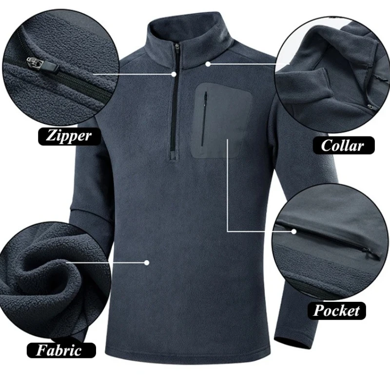 Autumn Winter Men's Polartec Fleece Jackets Man Sports Velvet Windbreaker Coats Mens Soft Shell Tactical Hiking Jackets Clothing