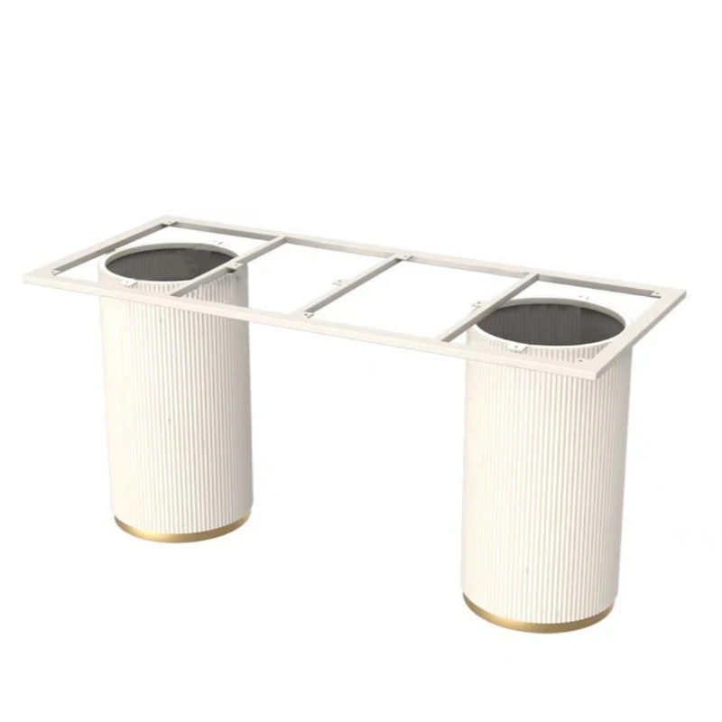 أرجل طاولة من الحديد المطاوع، شبه بيضاوية، طاولة شاي لطاولة الطعام، قاعدة رخامية لدعم أقدام الطاولة #1