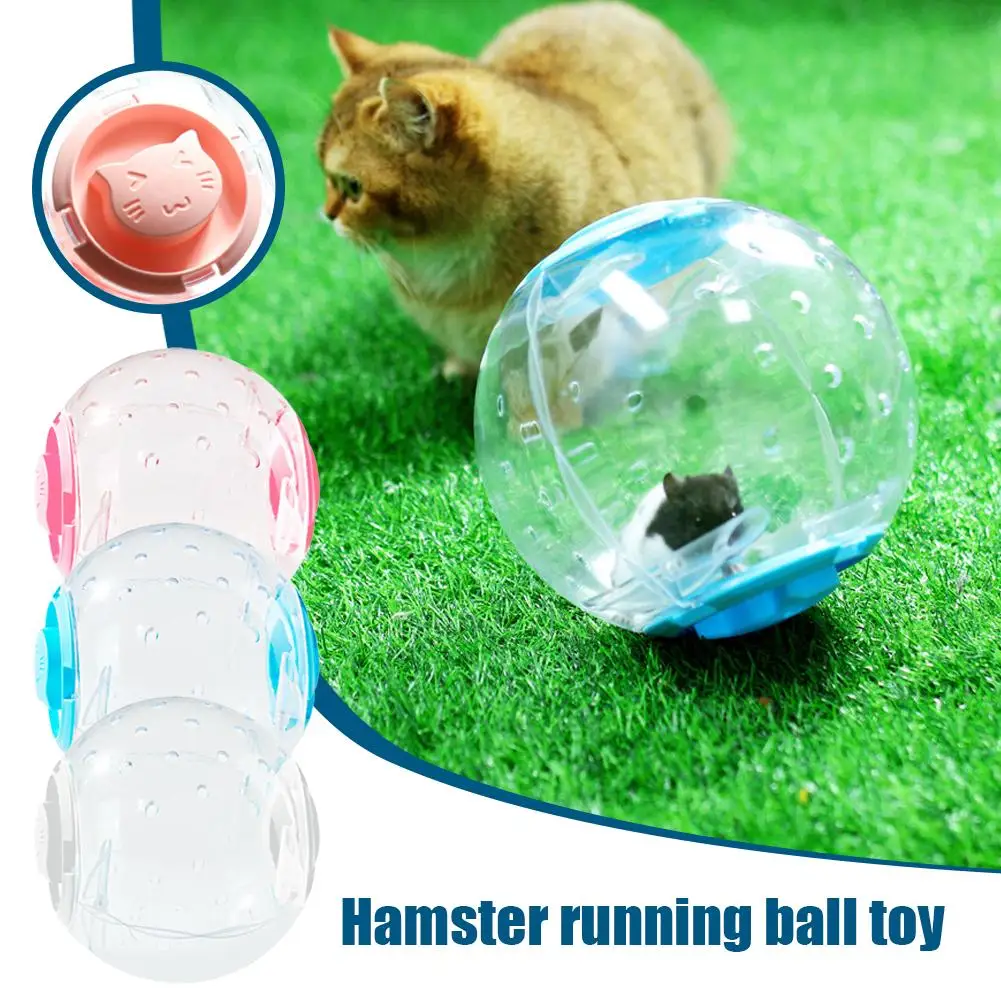 Small Pet Hamster Running Ball with Leash Exercise Toy Household Running Jogging Toy Hamster 12cm