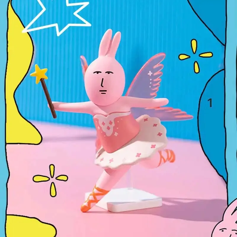Blind Box Mystery Box Plzdot Pink Rabbit My Friends Series Dolls Cute Action Anime Figure Kawaii Model Gift