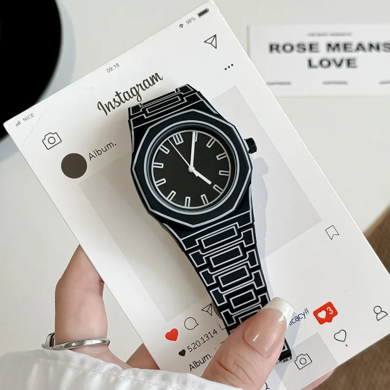 Reloj de Cuarzo con Correa de Silicona, Casual, Simple y Moderno para Hombre y Mujer
