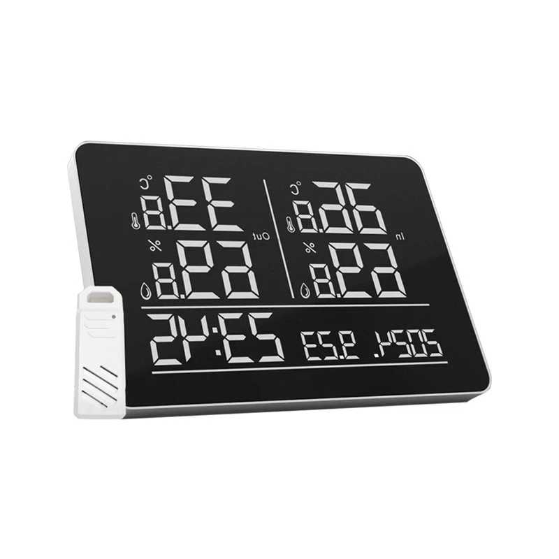 BestSEO Large Screen Desktop/Wall-Mounted Monitor For Real-Time Indoor/Outdoor Temperature And Humidity With Transmitter