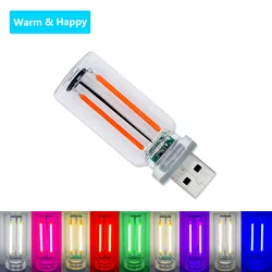 Ampoule LED rétro Edison 0.3W DC5V USB, tube tactile à gradation, source de lumière, alimentation mobile, veilleuse, lampe de chevet, ordinateur portable