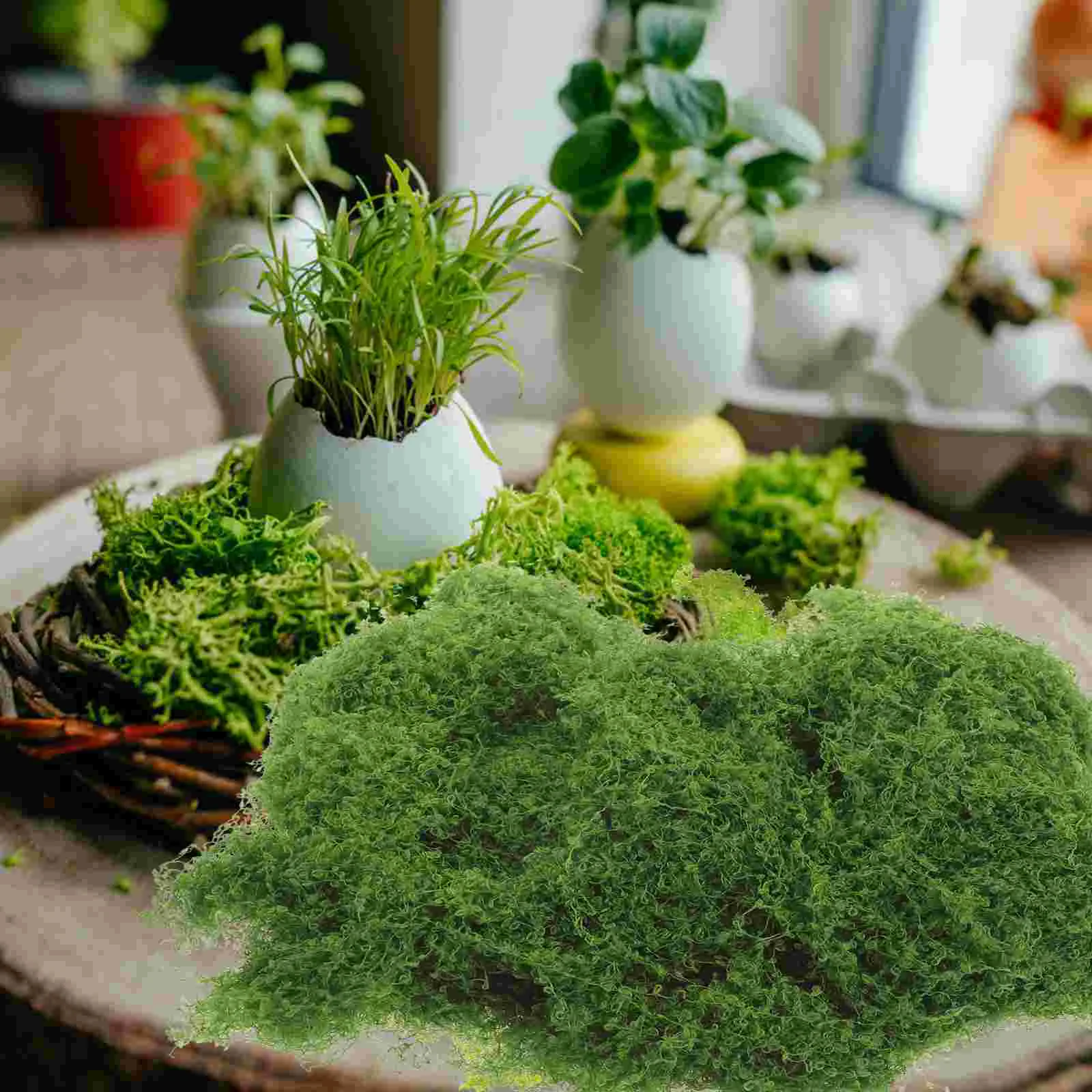 

Simulated Moss Turf Green Artificial for Bonsai Flowerpot Fake Decor Pearl Cotton