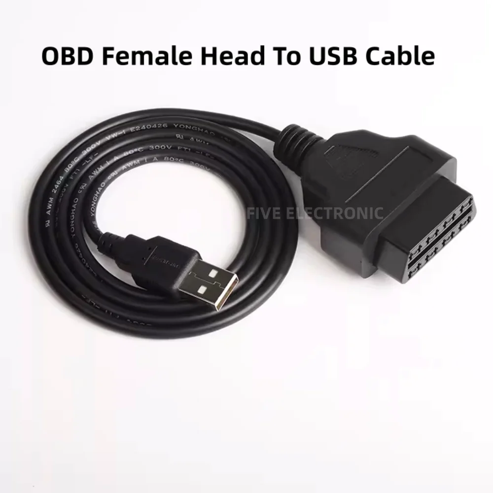 Car Power Adapter Recorder OBD Female 16Pin To USB Connector