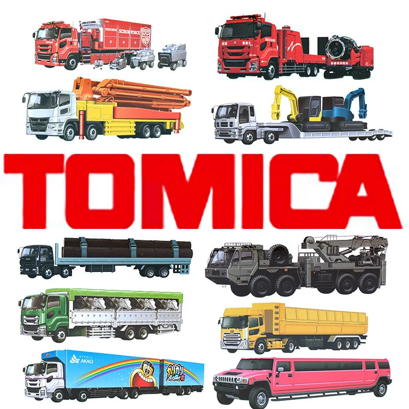 TAKARA Tomy diecast alloy car model Long truck Animal transporter Extended Hummer Bus Boy Collection Display toy children's gift