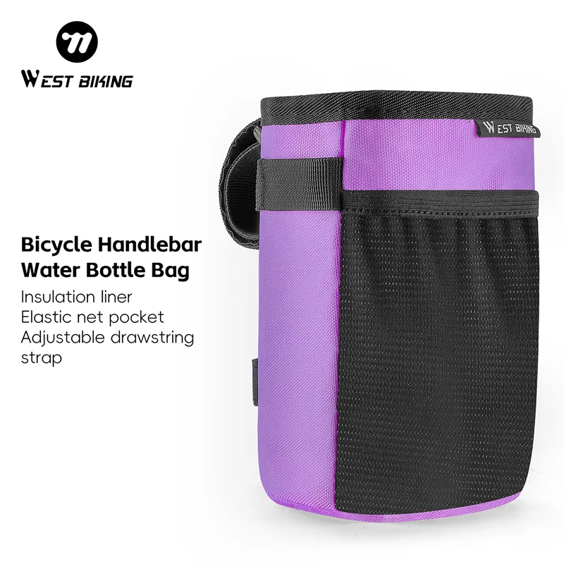 WEST BIKING Bolsa multifuncional para bicicleta, bolsa de almacenamiento para botella de agua, bolsa para sillín de bicicleta, bolsa para manillar de bicicleta de montaña, bolsa para cuadro de bicicleta
