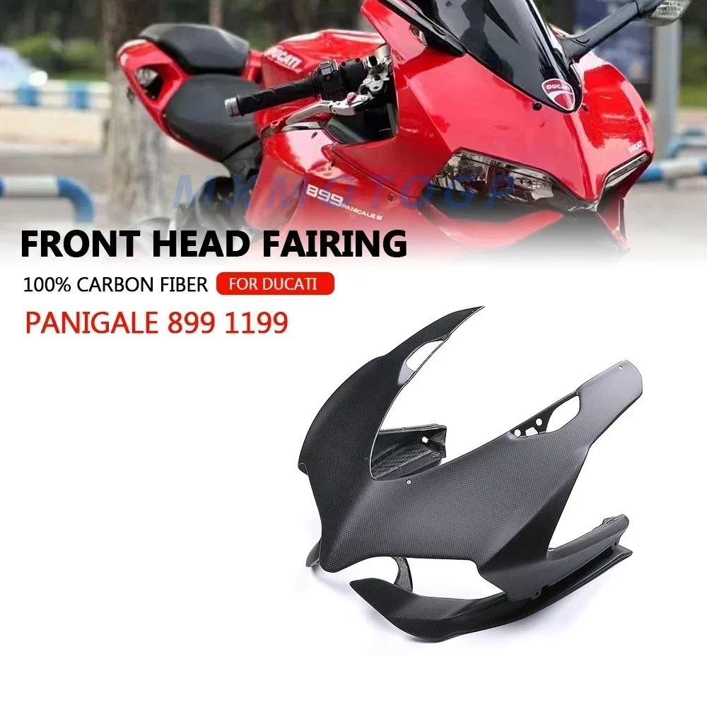 Front Fairing For Ducati Panigale 899 1199 100% Carbon Fiber Front Head Fairing Motorcycle Accessories